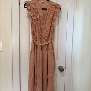 Chloe -esque Peach Ruffle Dress